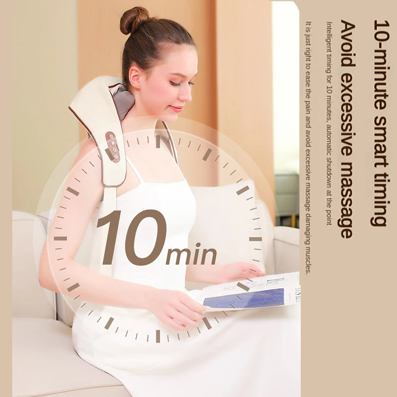 Masseur Shiatsu Chauffant pour Cou et Épaules – Soulagement Profond des Tensions Musculaires