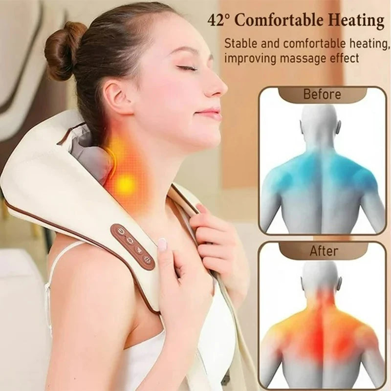 Masseur Shiatsu Chauffant pour Cou et Épaules – Soulagement Profond des Tensions Musculaires