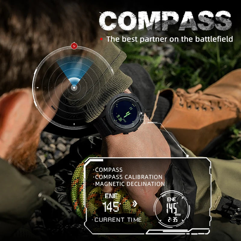 Montre Tactique North Edge Apache-46 – Altimètre, Baromètre, Boussole, Étanchéité 50M – Idéale pour les Aventuriers