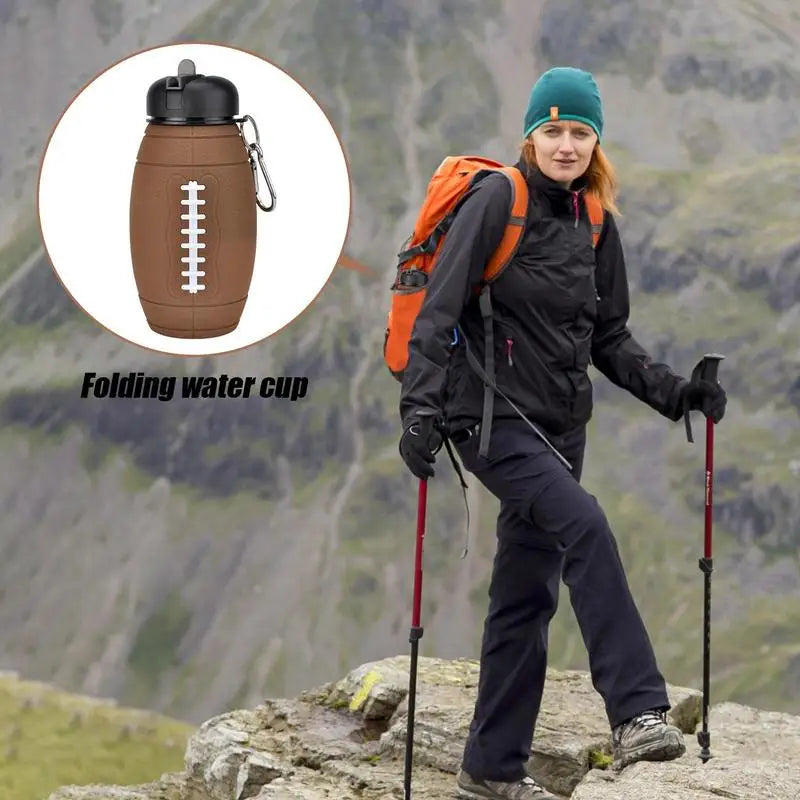 Gourde de Sport Pliable 600 ml – Silicone Alimentaire, Étanche & Ultra Légère