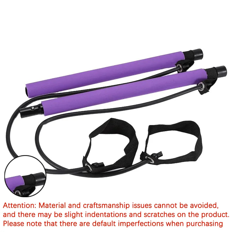 Kit Barre de Pilates Multifonctionnelle – Entraînement Complet à Domicile avec Bandes de Résistance