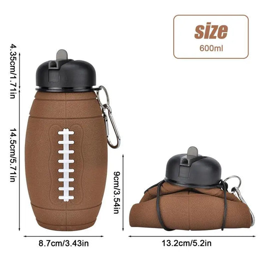 Gourde de Sport Pliable 600 ml – Silicone Alimentaire, Étanche & Ultra Légère