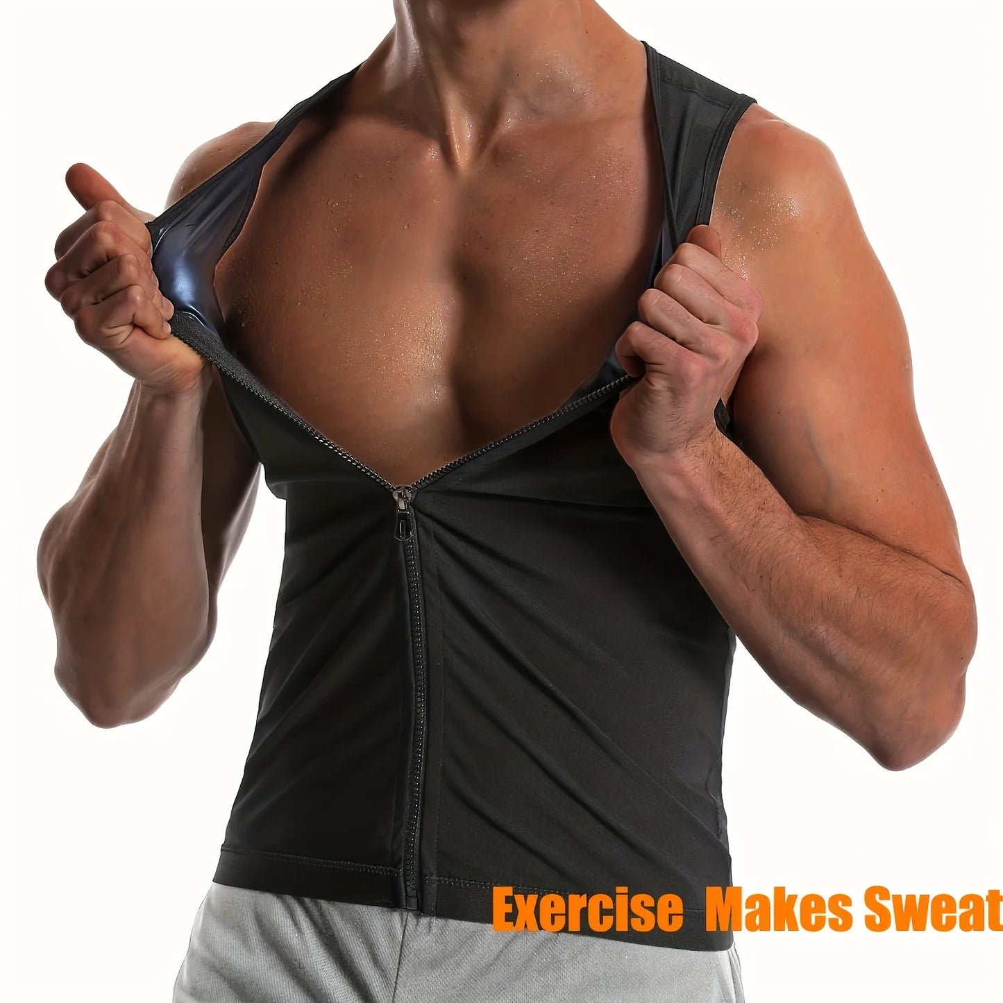 🔥 Déchaîne ta transpiration – Veste Sauna Homme Gainante Zippée La sueur, c’est la victoire qui coule.