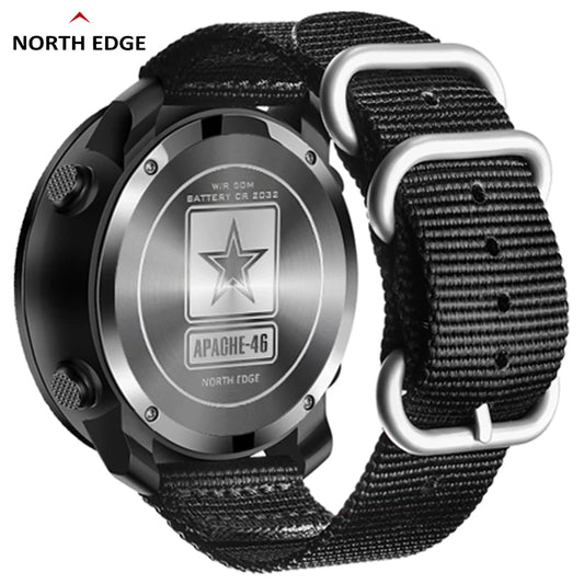 Montre Tactique North Edge Apache-46 – Altimètre, Baromètre, Boussole, Étanchéité 50M – Idéale pour les Aventuriers